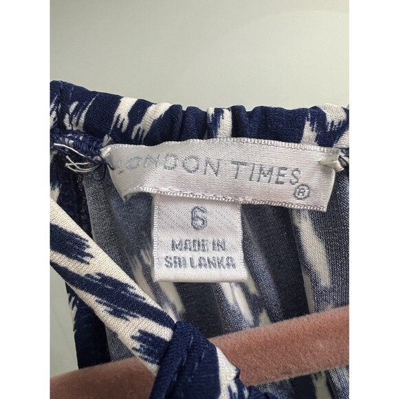 Blue and White Patterned Maxi Dress Patterned Size 6 Wedding Guest Shower Boho - Picture 4 of 9